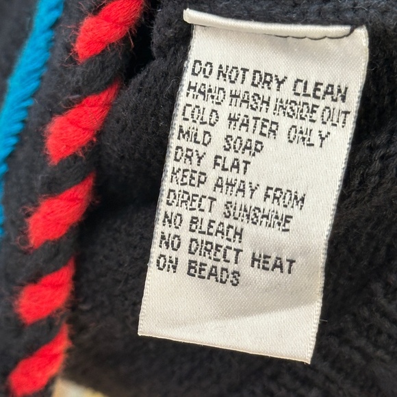 Michael Simon Vintage 1991 Knit Cardigan Abstract Art Sweater Bow & Arrow Bead - Picture 12 of 13